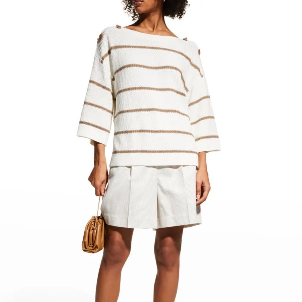 Maxmara Faretra Striped Cotton-Blend Jumper